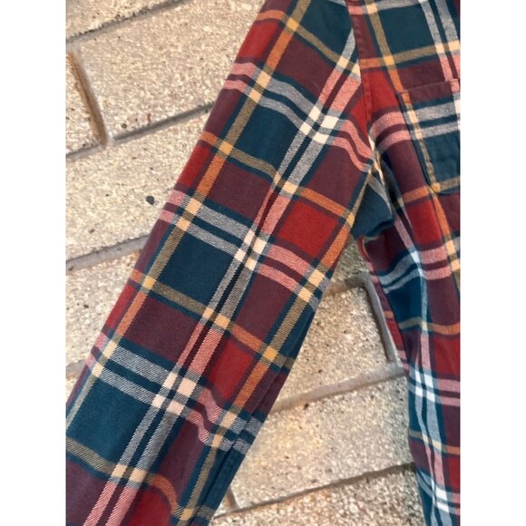 The North Face Plaid Button-Up Flannel Shirt L Red/Blue Long Sleeve Made In Indo - Picture 4 of 7